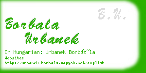 borbala urbanek business card